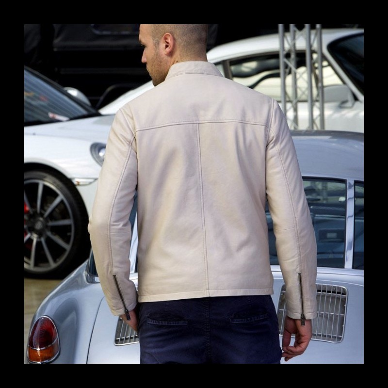 Gulf Steve Mcqueen Blouson Cuir Beige Homme