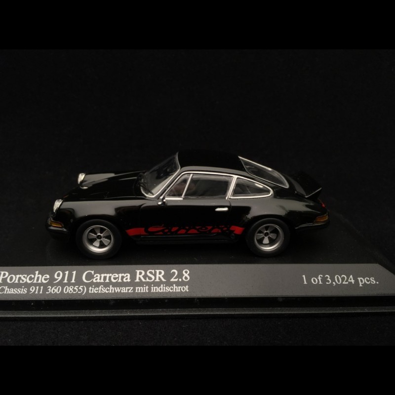 Porsche 911 2 8 Carrera RSR 1973 Noir Bandes Rouges 1 43 Minichamps