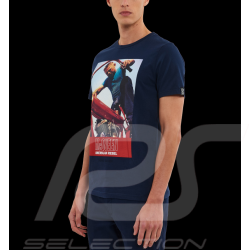 T-shirt Steve McQueen American Rebel Bleu Marine Hero Seven - Homme