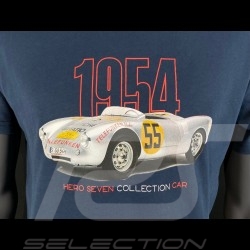 T-shirt Porsche 550 1954 n° 55 Dean Bleu Marine Hero Seven - Homme