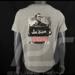 T-shirt Steve McQueen Cinéma Gris Hero Seven - Homme
