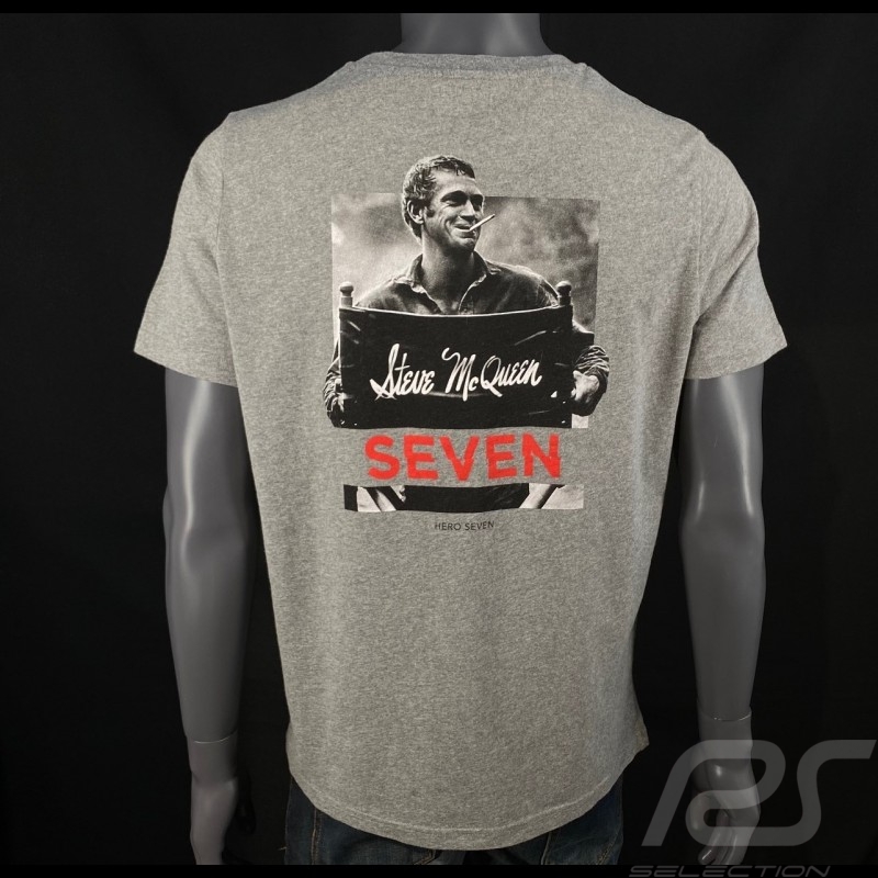 T-shirt Steve McQueen Cinéma Gris Hero Seven - Homme