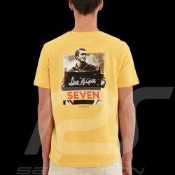 T-shirt Steve McQueen Cinéma Jaune Hero Seven - Homme
