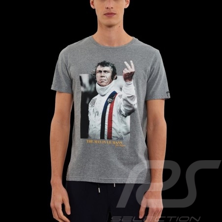 McQueen T-shirt "The Man In Le Mans" Victory Grau Hero Seven - Herren