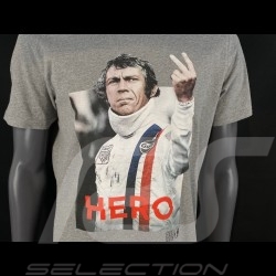 T-shirt Steve McQueen "The Man In Le Mans" Victory Gris Hero Seven - Homme