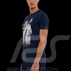 McQueen T-shirt "The Man In Le Mans" Victory Marineblau Hero Seven - Herren