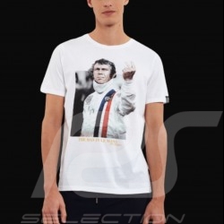 T-shirt Steve McQueen "The Man In Le Mans" Victory Blanc Hero Seven - Homme