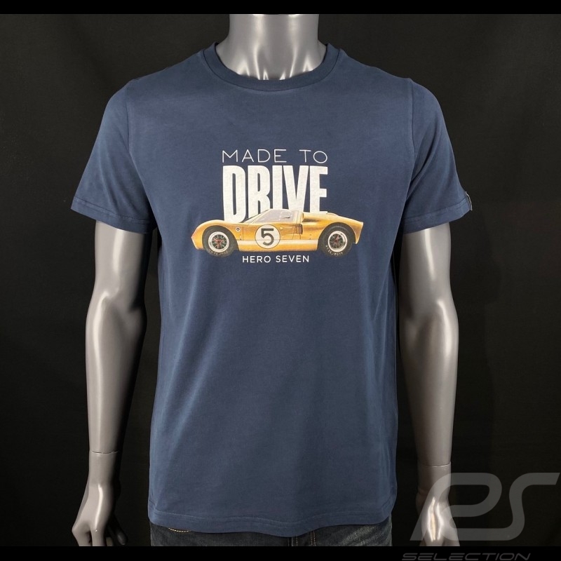 T-shirt Ford GT40 n° 5 Mk One Bleu Saphir Hero Seven - Homme