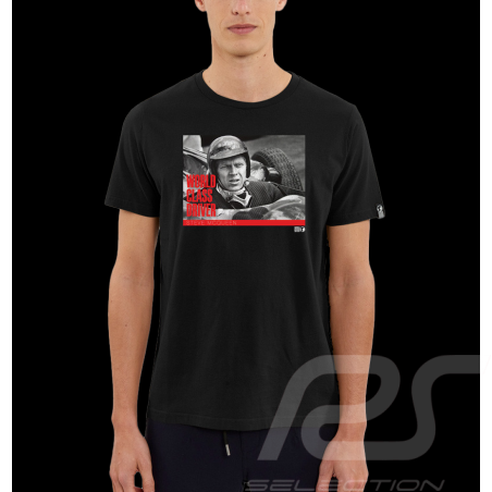 T-shirt Steve McQueen American Driver Noir Hero Seven - Homme