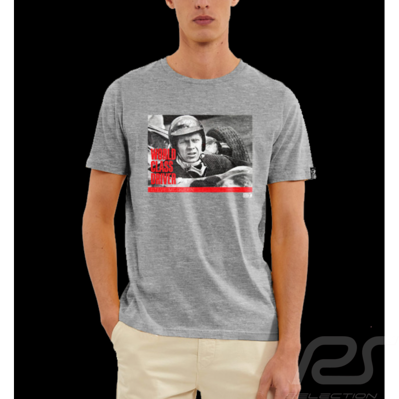 T-shirt Steve McQueen American Driver Gris Hero Seven - Homme