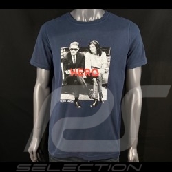 T-shirt Steve McQueen - Jacqueline Bleu Marine Hero Seven - Homme