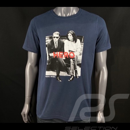 T-shirt Steve McQueen - Jacqueline Bleu Marine Hero Seven - Homme