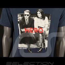 T-shirt Steve McQueen - Jacqueline Bleu Marine Hero Seven - Homme