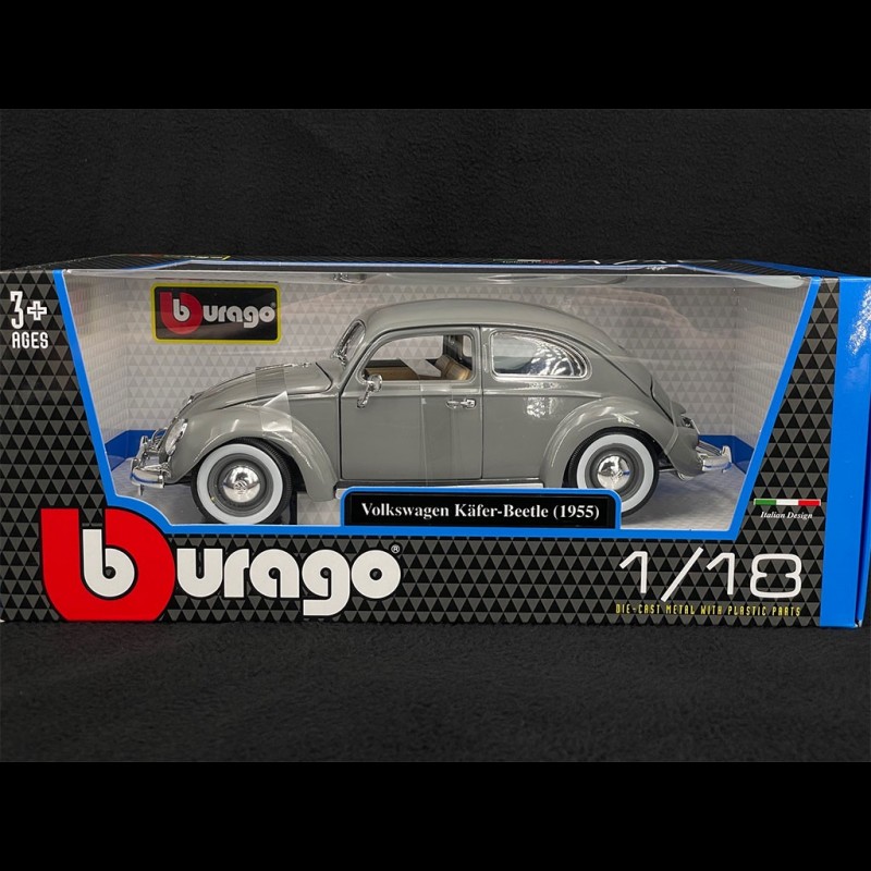 Bburago Volkswagen Beetle (1955) 1:18 Scale Car Model, Moveable Doors, Boot  and Hood, Grey (18-12029G) : : Arts & Crafts