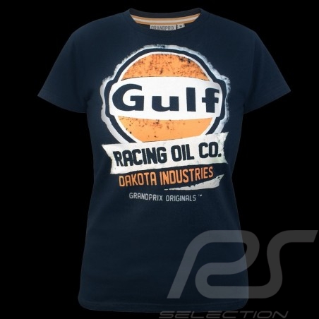 T-shirt Gulf Racing Oil Racing Bleu Marine - femme