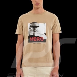 T-shirt Steve McQueen Bob Car Beige Hero Seven - homme