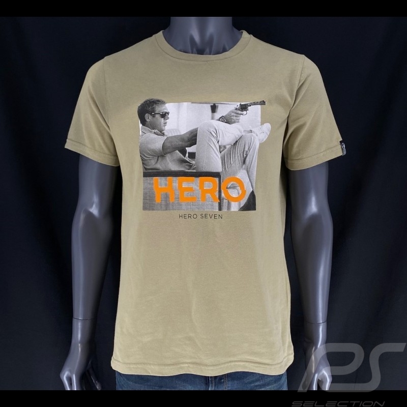 Steve McQueen T-shirt Gun Khakigrün Hero Seven - herren