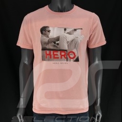 Steve McQueen T-shirt  Gun Pastel Pink Hero Seven - men