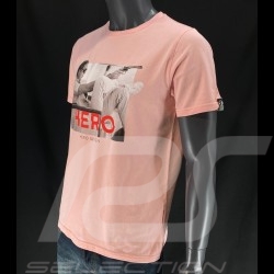 Steve McQueen T-shirt  Gun Pastel Pink Hero Seven - men