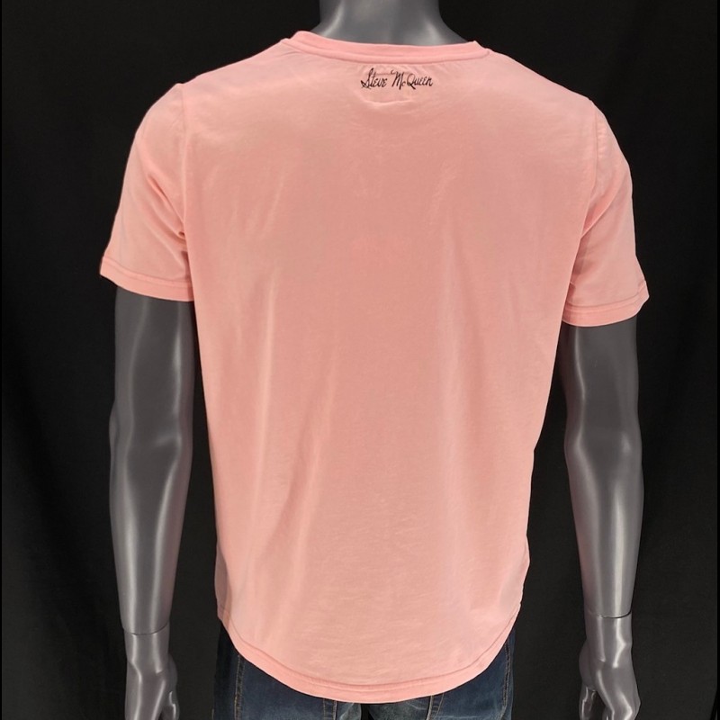Steve McQueen Tshirt Gun Pastel Pink Hero Seven men