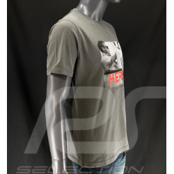 T-shirt Steve McQueen Gun Gris Hero Seven - homme