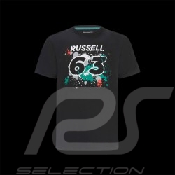 George Russell n°63 Mercedes-AMG F1 Black T-Shirt 701220866-002 - men