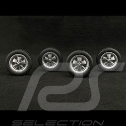 Set of 4 wheels with Porsche 911 Carrera Clubsport Fuchs rims Grey Metallic 1/18 KK Scale KKDCACC014