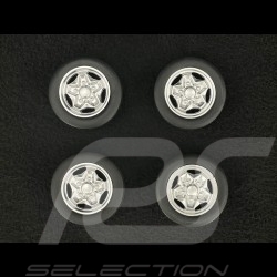 Set of 4 wheels with Porsche 911 Carrera Clubsport Hackmesser rims Silver 1/18 KK Scale KKDCACC021