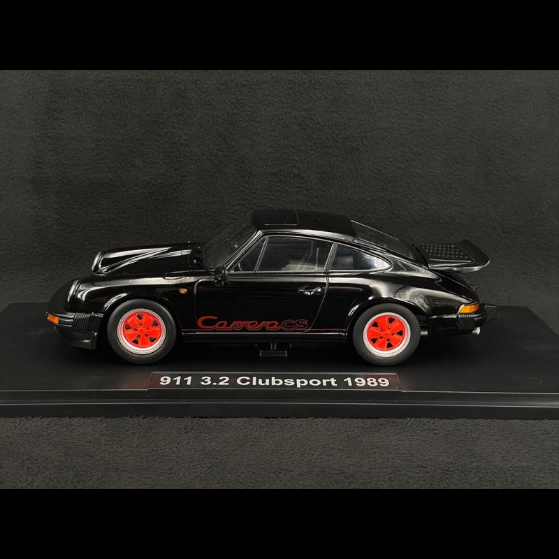 Porsche 911 Carrera 3.2 CS 1989 Black / Red 1/18 KK-Scale KKDC180873