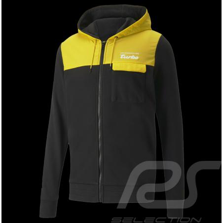 Veste Porsche Turbo Puma Sweatshirt à capuche Hoodie Noir / Jaune 533774-06 - homme