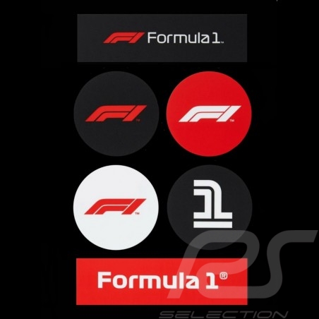 Set de 6 Stickers Formule 1 Rouge / Noir / Blanc 701202282-001