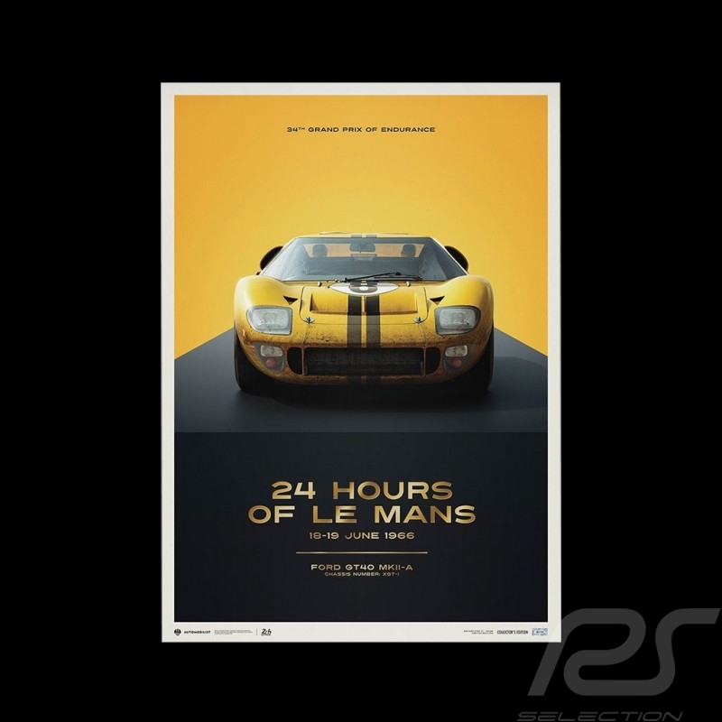 Ford GT40 XGT-1 Poster 24h Le Mans 1966 Collector's Edition