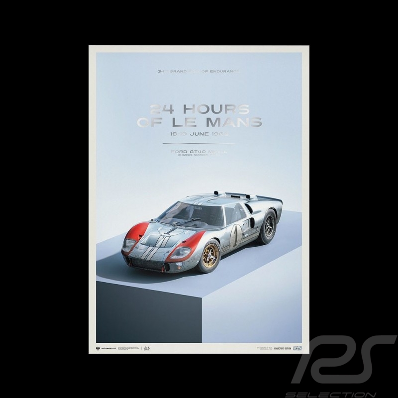 Poster Ford GT40 P/1015 24h Le Mans 1966 Collector's Edition