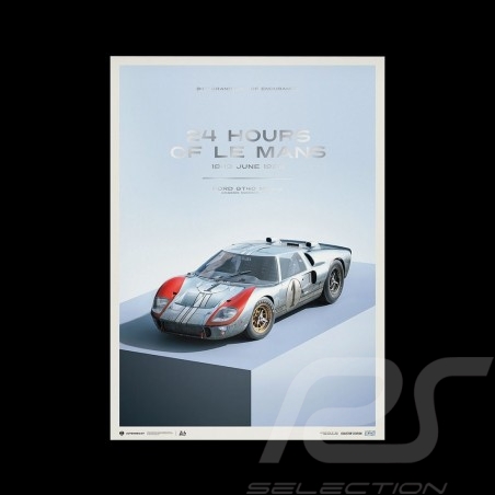 Ford GT40 P/1015 Poster 24h Le Mans 1966 Collector's Edition