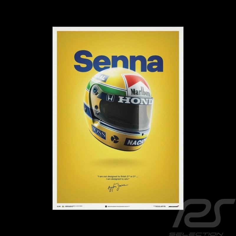 Ayrton Senna - Helmet - San Marino GP - 1988 Art Print