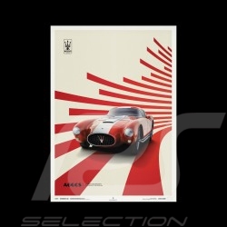 Poster Maserati A6GCS Berlinetta 1954 Rouge Limited edition