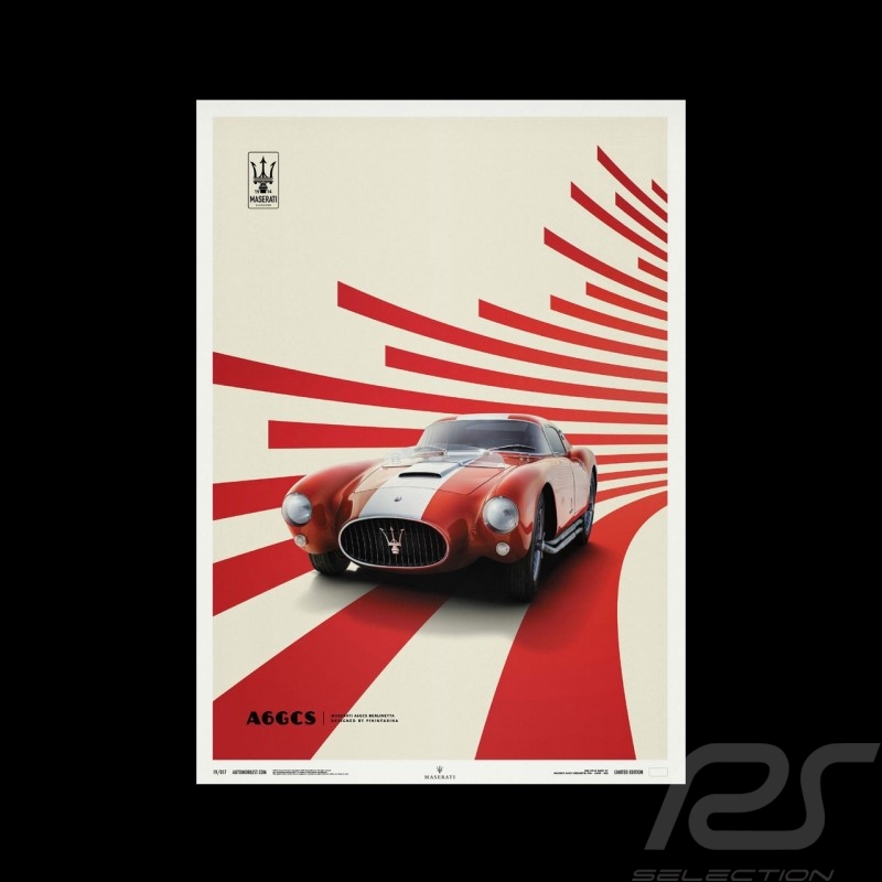 Maserati A6GCS Berlinetta 1954 Rot Poster Limited edition
