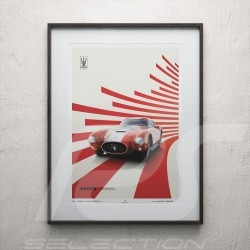 Poster Maserati A6GCS Berlinetta 1954 Rouge Limited edition