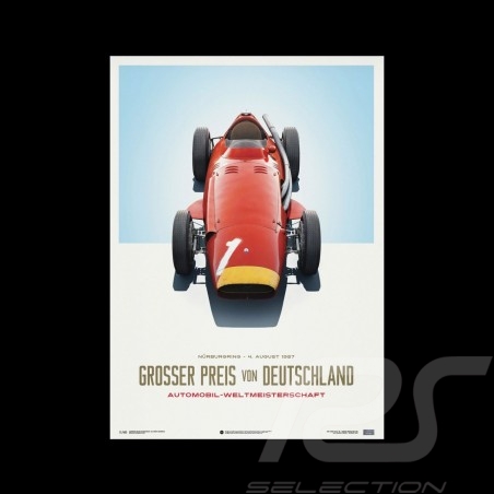 Poster Juan Manuel Fangio Maserati 250F Vainqueur GP Allemagne 1957 Limited edition