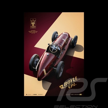 Poster Maserati 8CTF The Boyle Special Vainqueur 500 Mile Indianapolis 1940 Collector's edition