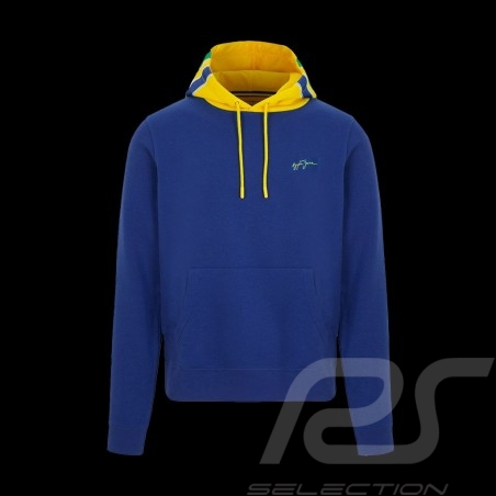 Sweatshirt Ayrton Senna hoodie à capuche bleu marine 701218234-001 - homme
