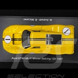 Ford GT40 Mk 4 n°1 Vainqueur 12h Sebring 1967 1/43 Spark 43SE67