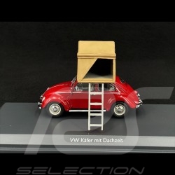 Volkswagen Coccinelle Beetle 1960 avec tente sur le toit Rouge 1/43 Schuco 450377500