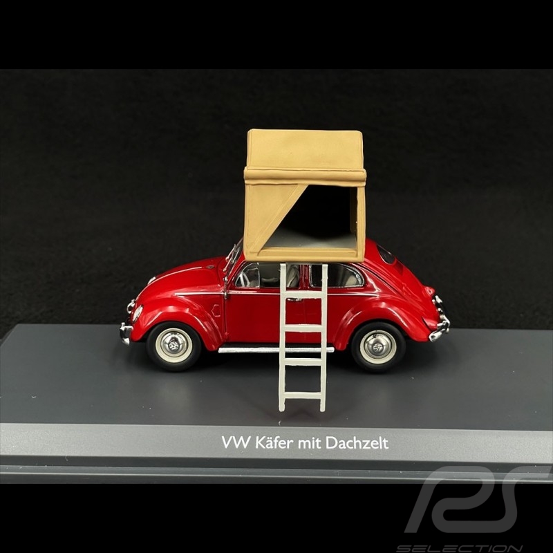 Volkswagen Käfer Beetle 1960 mit Zelt auf dem Dach Rot 1/43 Schuco 450377500