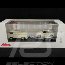 Volkswagen T1b Pick-Up n°53 with trailer + Herbie n°53 1968 Cream 1/43 Schuco 450275800