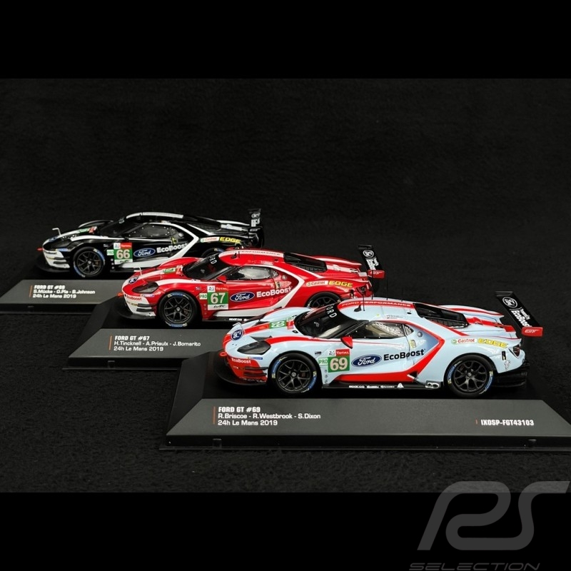 Set de 3 Ford GT n°66 n°67 n°69 24h Le Mans 2019 1/43 Ixo Models
