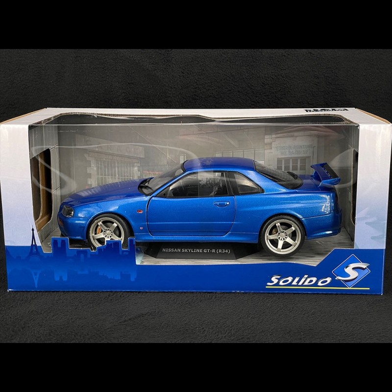 SOLIDO 1804306 1999 NISSAN SKYLINE GT-R (R34) BAYSIDE BLUE 1:18