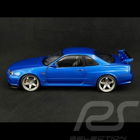 Nissan Skyline GT-R R34 1999 Bleu Bayside 1/18 Solido S1804306