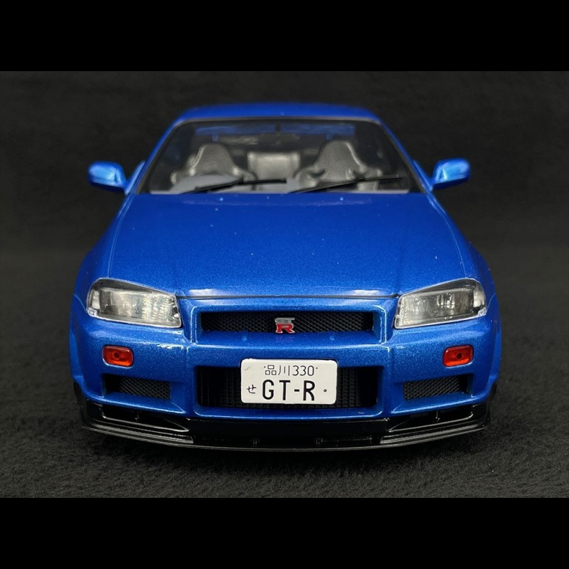  Solido Cars 1999 Nisan Skyline GT-R (R34) RHD (conducción a  mano derecha) Bayside Blue Metallic 1/18 Modelo de automóvil fundido a  presión por Solido S1804301 : Arte y Manualidades