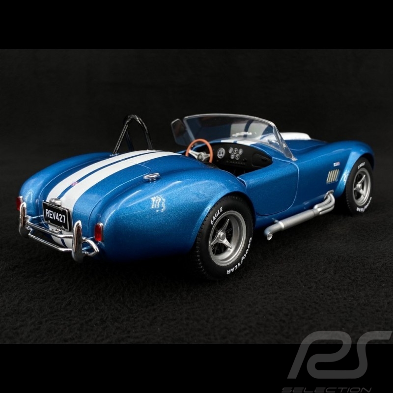 SOLIDO S1850017 1965 SHELBY COBRA A/C 427 MKII 1/18 with WHITE STRIPES BLUE 